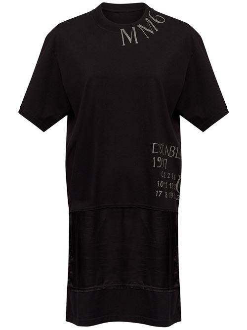 Black cotton logo dress MM 6 MAISON MARGIELA | S52DA0058M20050900